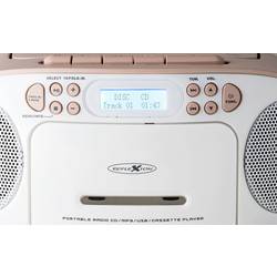 Reflexion Tragbarer Radiorecorder RCR2260DAB/PK rádio s CD, DAB+, DAB, FM, AUX, CD, kazeta, USB, bílá, růžová