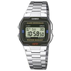Casio chronografické náramkové hodinky A163WA-1QES (d x š x v) 36.8 x 33 x 9.1 mm stříbrná Materiál pouzdra=nerezová ocel materiál řemínku=nerezová ocel