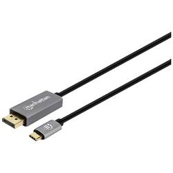 Manhattan DisplayPort / USB-C® kabel Konektor DisplayPort, USB-C ® zástrčka 3.00 m šedá, černá 354851 třížilový stíněný, pozlacené kontakty Kabel DisplayPort