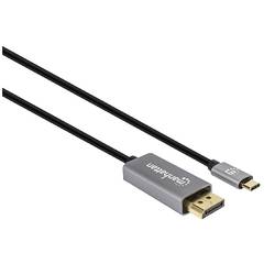 Manhattan DisplayPort / USB-C® kabel Konektor DisplayPort, USB-C ® zástrčka 3.00 m šedá, černá 354851 třížilový stíněný, pozlacené kontakty Kabel DisplayPort