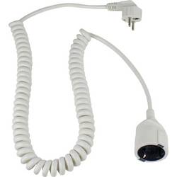 AS Schwabe 70412 napájecí prodlužovací kabel, 16 A, bílá, 2.50 m, spirálový kabel