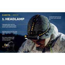 ArmyTek Wizard C2 WG Warm LED čelovka, napájeno akumulátorem, 1100 lm, 13 h, F09201W