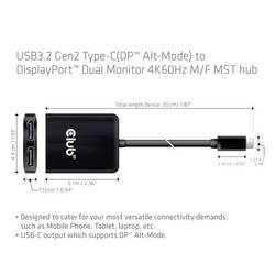 club3D CSV-1555 USB-C® / DisplayPort adaptér černá 1.5 m