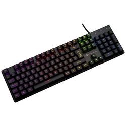 Surefire Gaming KingPin M2 kabelový, USB herní klávesnice německá, QWERTZ černá s podsvícením, tlačítka multimédií