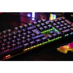 Surefire Gaming KingPin M2 kabelový, USB herní klávesnice německá, QWERTZ černá s podsvícením, tlačítka multimédií