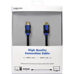 LogiLink HDMI kabel Zástrčka HDMI-A, Zástrčka HDMI-A 3.00 m černá CHB1103 4K UHD HDMI kabel