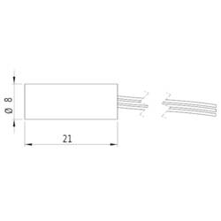 Picotronic laserový modul bodová červená 1 mW MI650-1-5 (8x21)-F70