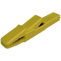 SKS Hirschmann AK 2 S gelb / yellow krokodýlí klip, šroubová svorka, konektor, žlutá