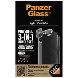 PanzerGlass 3-in-1-Privacy-Pack ochranná fólie na displej s ochranou soukromí Apple iPhone 15 Pro 1 ks B1173+P2810