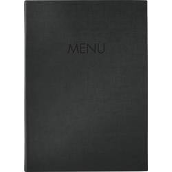 Sigel SM202 Pořadač na jídelní lístky DIN A4 1 ks včetně 2 dvojitých průhledných fólií pro 8 stran, Gumová vazba černá