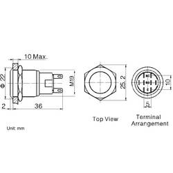 TRU COMPONENTS LAS1-AGQ-11/S tlačítkový spínač 250 V/AC 3 A 1x zap/(zap) bez aretace IP65 1 ks