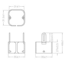 TRU COMPONENTS Modulární držák kabelu TC-12533288 plast ABS černá 35 mm Množství: 15 ks