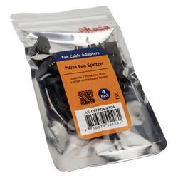 Akasa PWM Lüftersplitter, 4er Pack řídicí jednotka PC ventilátoru černá