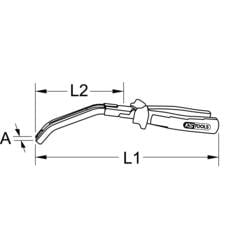 KS Tools 500.7310 Kleště na zapalovací svíčky, zahnuté, 235 mm