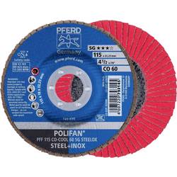 PFERD TOOLS 67660615 PFF 115 CO-COOL 60 SG STEELOX vějířovitý brusný kotouč Průměr 115 mm Ø otvoru 22.23 mm Slitina hliníku, Slitina na bázi niklu,