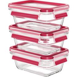 Emsa Clip & Close Dóza udržující čerstvost potravin 0.45 l, 0.45 l, 0.45 l sada 3 ks sklo S víkem, vhodné do myčky, Se západkovým uzávěrem, Vodotěsný