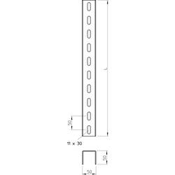 OBO Bettermann 6340989 U-stojina (d x š x v) 3 m x 50.00 mm x 50.00 mm 1 ks