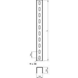 OBO Bettermann 6340989 U-stojina (d x š x v) 3 m x 50.00 mm x 50.00 mm 1 ks