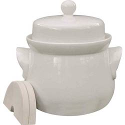 3240 Mini-Gärtopf creme 4,0 l mit Deckel und Steinen Fermentační nádoba