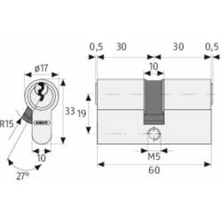 ABUS 598111 dvojitá profilová cylindrická vložka 35 / 35mm