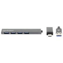 Manhattan 181006 USB Hub 4 porty USB-A USB 3.0 5 GBit/s vesmírná šedá 181006