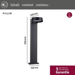 Paulmann Capea Grand 94790 sloupkové LED světlo LED pevně vestavěné LED 11.5 W antracitová