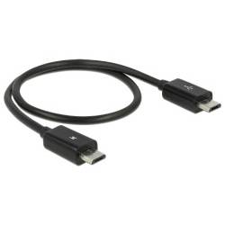 Delock USB kabel USB 2.0 USB Micro-B zástrčka, USB Micro-B zástrčka 0.30 m černá s funkcí OTG 83570