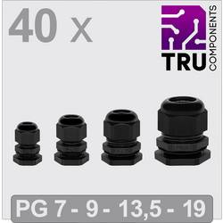 TRU COMPONENTS TC-13448344 kabelová průchodka polyamid černá 40 ks