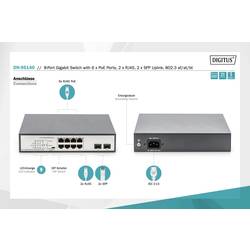 Digitus DN-95140 DN-95140 19 síťový switch 8 + 2 porty 10 / 100 / 1000 MBit/s funkce PoE