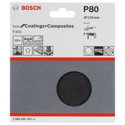 Bosch Accessories 2608605497 2608605497 brusný papír pro brusné kotouče na suchý zip, bez otvorů Zrnitost 80 (Ø) 115 mm 10 ks