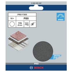 Bosch Accessories 2608605497 2608605497 brusný papír pro brusné kotouče na suchý zip, bez otvorů Zrnitost 80 (Ø) 115 mm 10 ks
