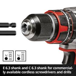 Einhell TP-CD 18/60 Li BL aku vrtací šroubovák, 18 V Li-Ion vč. 42dílné sady bitů, bez nabíječky, bez akumulátoru, 2618460+2936798