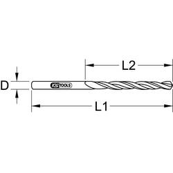 KS Tools 3304047 330.4047 HSS TIN-TIP sada spirálových vrtáku do kovu 4.7 mm 10 ks