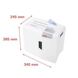 HSM shredstar S10 skartovačka na proužky 6 mm 18 l Počet listů (max.): 10 listů Křížový řez kancelářské sponky, CD, DVD, sponky do sešívačky, kreditní karty