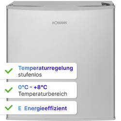 Bomann KB 7346 ix-look chladnička Energetická třída (EEK2021): E (A - G) 42 l stojící spotřebič Inox