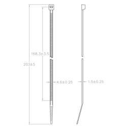 TRU COMPONENTS TC-12533360, stahovací pásky, 4.6 mm, 200 mm, černá, 100 ks