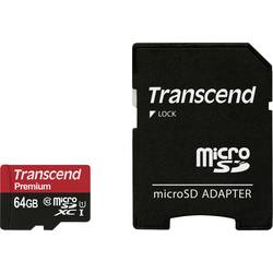 Transcend Premium paměťová karta microSDXC 64 GB Class 10, UHS-I vč. SD adaptéru