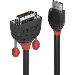 LINDY HDMI / DVI kabelový adaptér Zástrčka HDMI-A, DVI-D 18 + 1 pól Zástrčka 3.00 m černá 36273 HDMI kabel