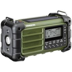 Sangean MMR-99 FM Green A500482 outdoorové rádio, FM, AM, nouzové rádio, Bluetooth, Solární panel, voděodolné, prachotěsné, zelená