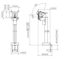 Vogels držák na stůl pro monitor MOMO 2117 1 Displej: (s) 25,4 cm (10) - 109,2 cm (43) bílá naklápěcí, otočný, nastavitelná výška