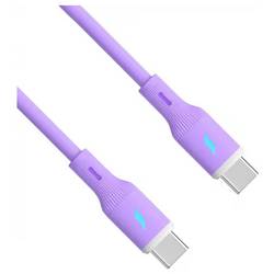 Akyga USB kabel USB 2.0 USB-C ® zástrčka, USB-C ® zástrčka 1 m fialová silikonový AK-USB-70