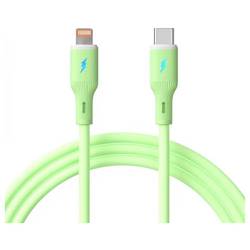 Akyga USB kabel USB 2.0 USB-C ® zástrčka, Apple Lightning konektor 1 m zelená flexibilní provedení AK-USB-73