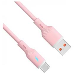 Akyga USB kabel USB 2.0 USB-A zástrčka, USB-C ® zástrčka 1 m růžová s LED AK-USB-61