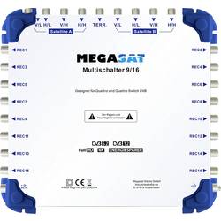 MegaSat 0600153 rozdělovač satelitního signálu Vstupy (vícenásobný spínač): 9 (8 SAT/1 terestrický) Počet účastníků: 16
