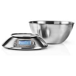 Gastronoma 18310021 digitální kuchyňská váha digitální digitální, s odměrnou mísou Max. váživost=5 kg stříbrná 215 x 215 x 314