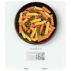Nedis KASC800WTW digitální kuchyňská váha digitální Max. váživost=5 kg bílá 191 x 166 x 19