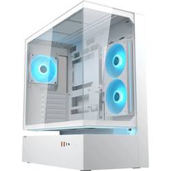 Cougar CFV235 midi tower PC skříň bílá 1 předinstalovaný ventilátor, integrované osvětlení, boční okno, prachový filtr