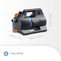 GARDENA Akku-Gartenpumpe 3000 Silent 18V P4A solo aku zahradní čerpadlo 3000 l/h 30 m