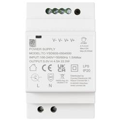 TRU COMPONENTS TC-13710876 síťový zdroj na DIN lištu Spotřeba (Stand-By) 0.3 W 5 V/DC 4.5 A 22.5 W Počet výstupů:1 x Obsah 1 ks
