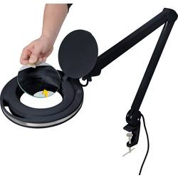 TOOLCRAFT 2178491 Lupa s LED osvětlením, černá, 5, 127 mm, svorka, 5D, 2,25x